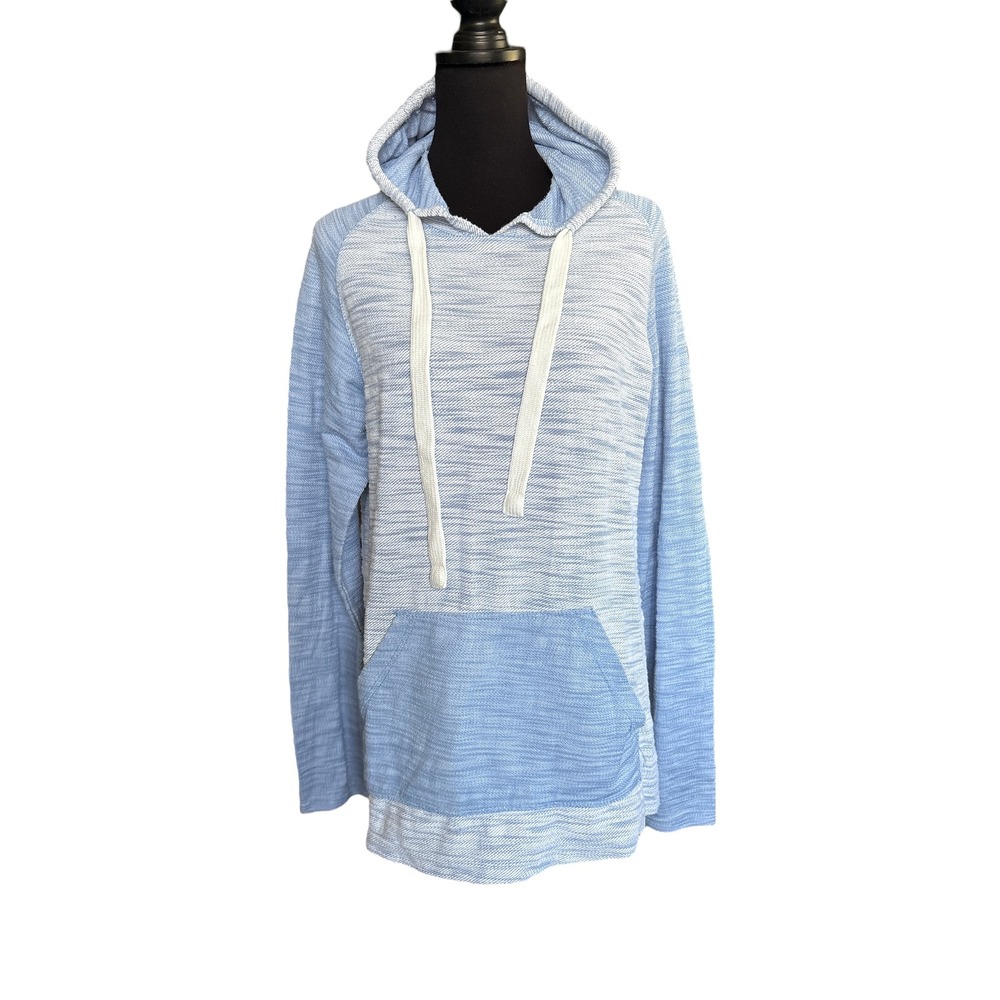 Free Planet Heathered Blue Hoodie With Raglan Sleeves, Size XL (Runs Small)